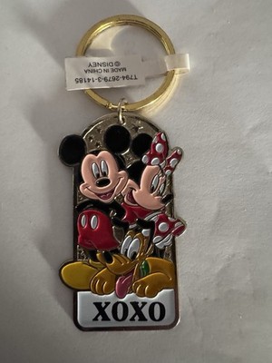 Disneyland Mickey Minnie Pluto Keychain Personalized With XOXO