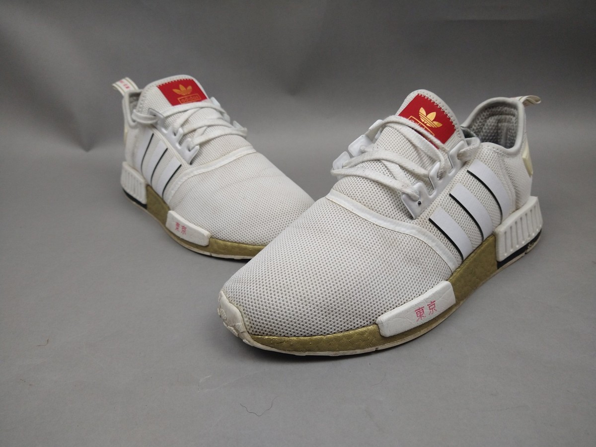 Adidas NMD R1 Tokyo White Black Gold Mens Sneakers Shoes