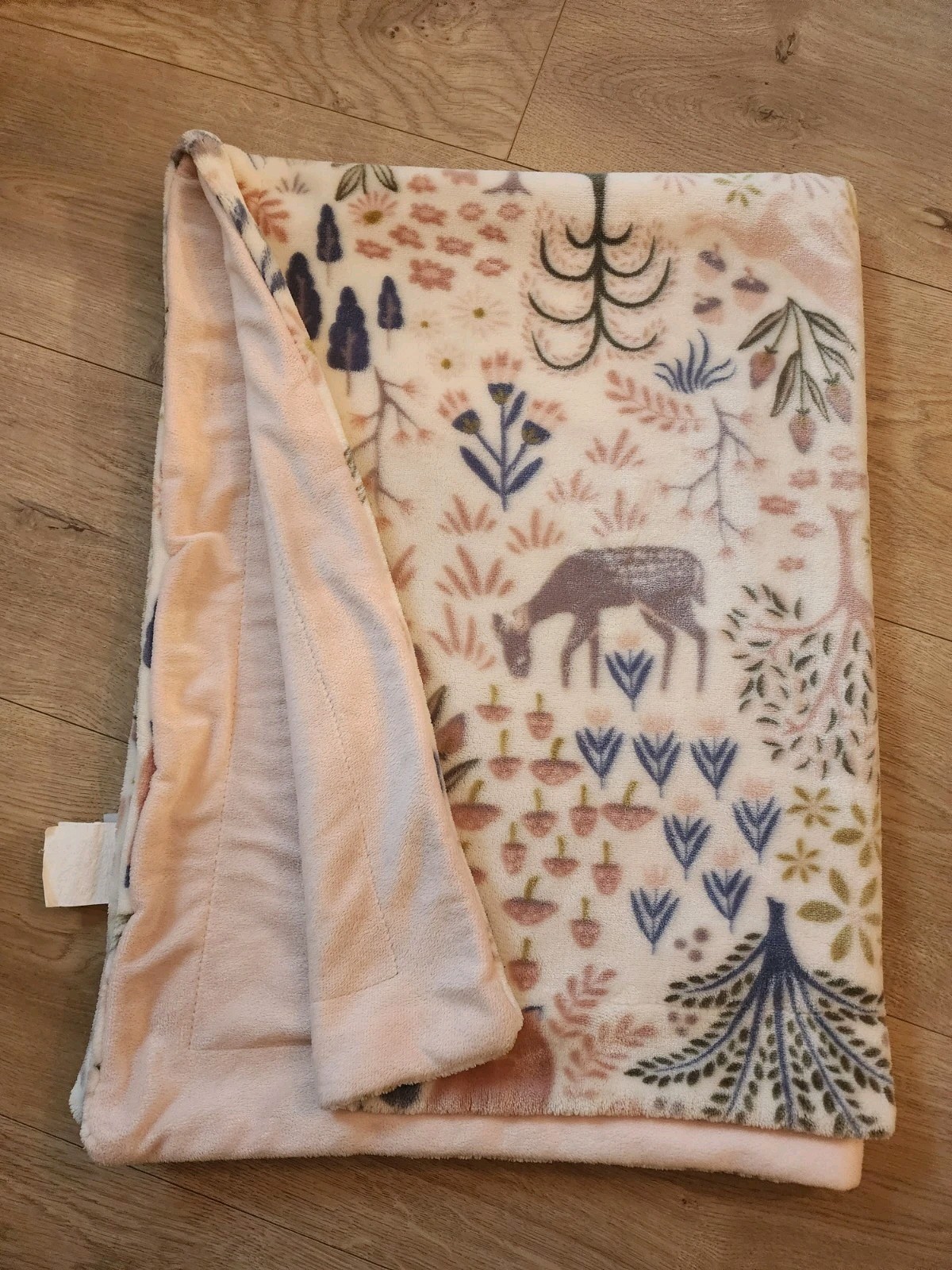 Aspen Baby Blanket Deer Pink Soft Lovey Fox Trees Woodlands Pre-owned Ships $0