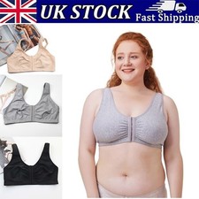 Front Fastening Bra Cotton Rich Ladies Non Wired Non Padded Soft Stretch Uk