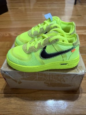 Nike Air Force 1 Low x OFF-WHITE Volt 2018 Toddler Shoes 10C