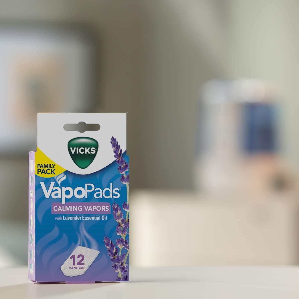 4x Vicks VapoPads Calming Vapors with Lavender Essential Oil 48 Scent Pads Total