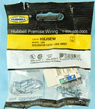 Hubbell HXJ5EW Cat5e XCELERATOR Series Keystone Jack - White