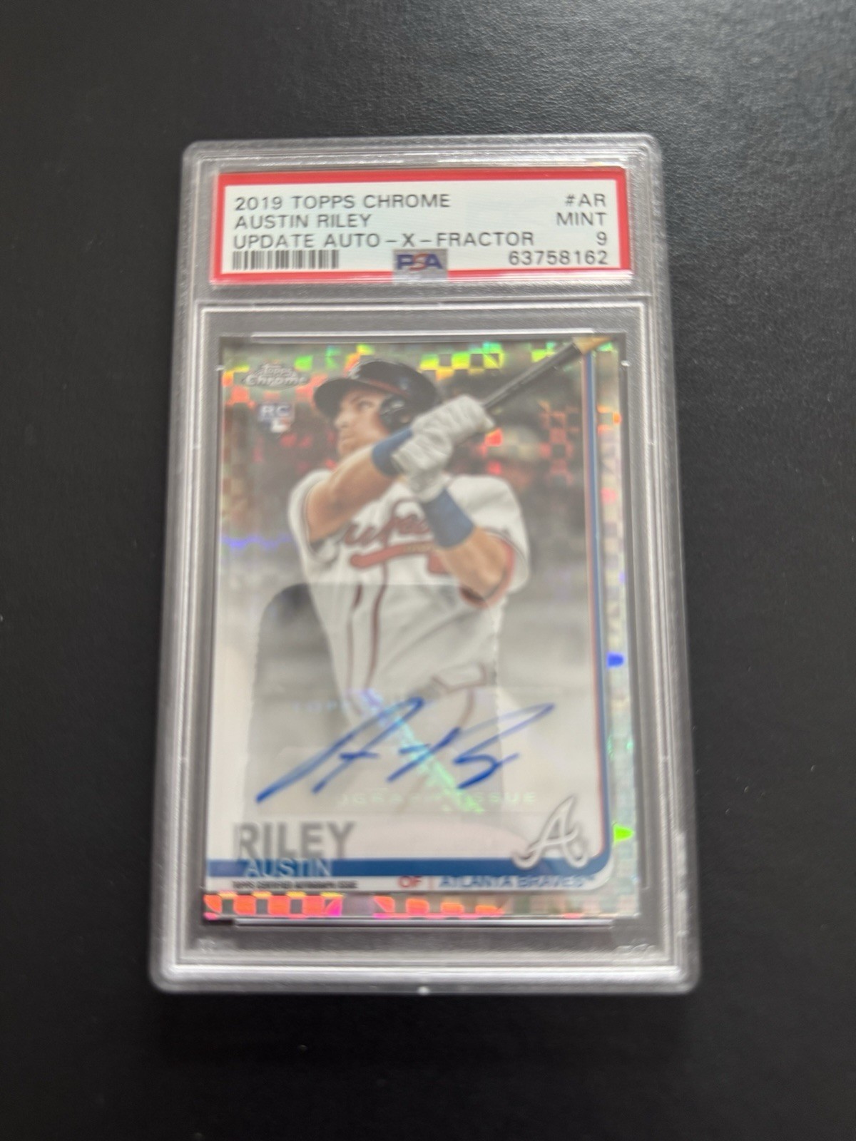 2019 Topps Chrome Update Austin Riley X-Fractor /125 Rookie Auto Mint PSA 9 Mint