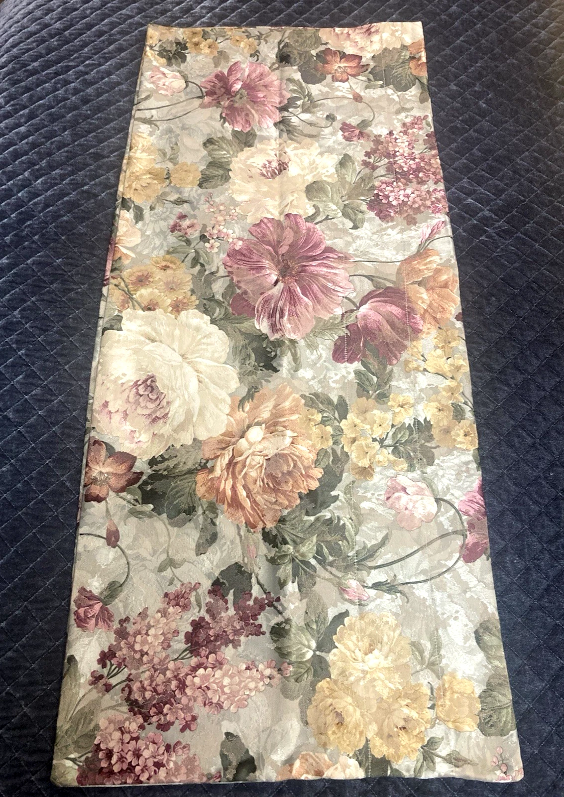Burlington Monaco Valance Elegant Jacquard Floral Gold Pink Green 17.5" x 84"