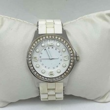 Marc by Marc Jacobs MBM2535 Women's White Crystal Bezel Wristwatch 30mm