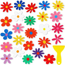 26Pcs Non Slip Bathtub Stickers, Colorful Flower Stickers with Scraper, anti Sli