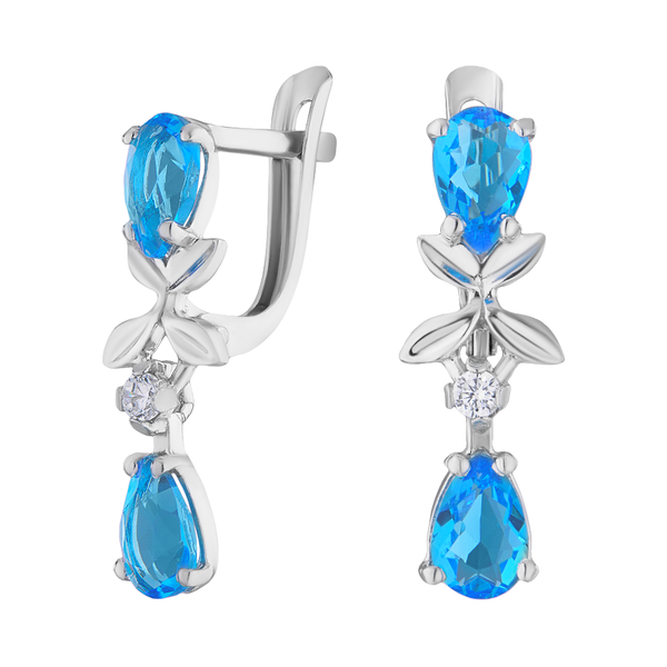 Ohrringe OhrhäNger Creolen 925 Silber Topas Zirkonia Echtschmuck-image