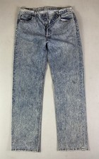 vtg Levis 501 Jeans Men 36x34 Blue 90s Made USA Acid Wash fits 34x33 