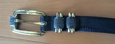 Brighton Classics Belt Women's SZ ML 32 Black Leather Snakeskin Embossed Brass