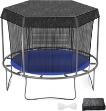 Windyun Trampoline Cover Round 6 Holes Black Sunshade Tent Top 8 ft, black 