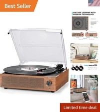 Vinyl Record Player with Speakers Vintage Turntable for Vinyls Records Belt-D...