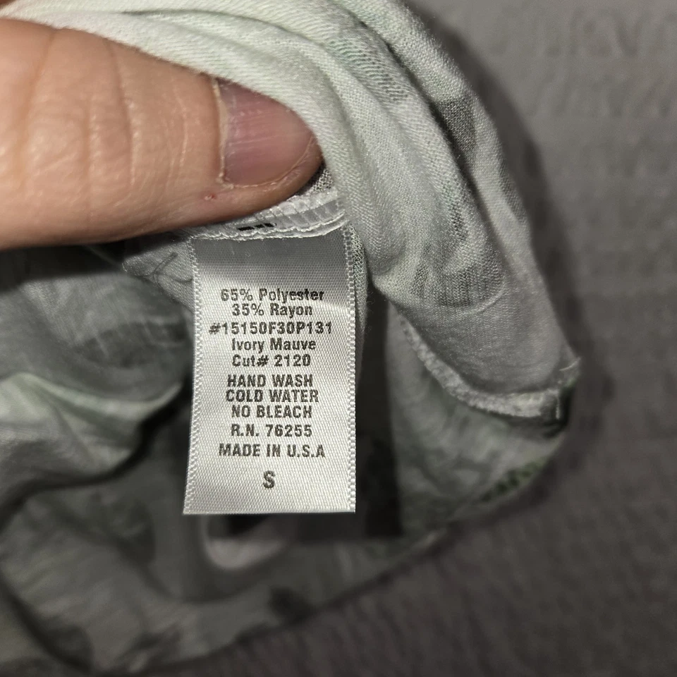 Blusa Tryst Vintage Y2K Verde Floral Manga Curta Dolman Artística Tamanho P EUA - Imagem 4 de 4