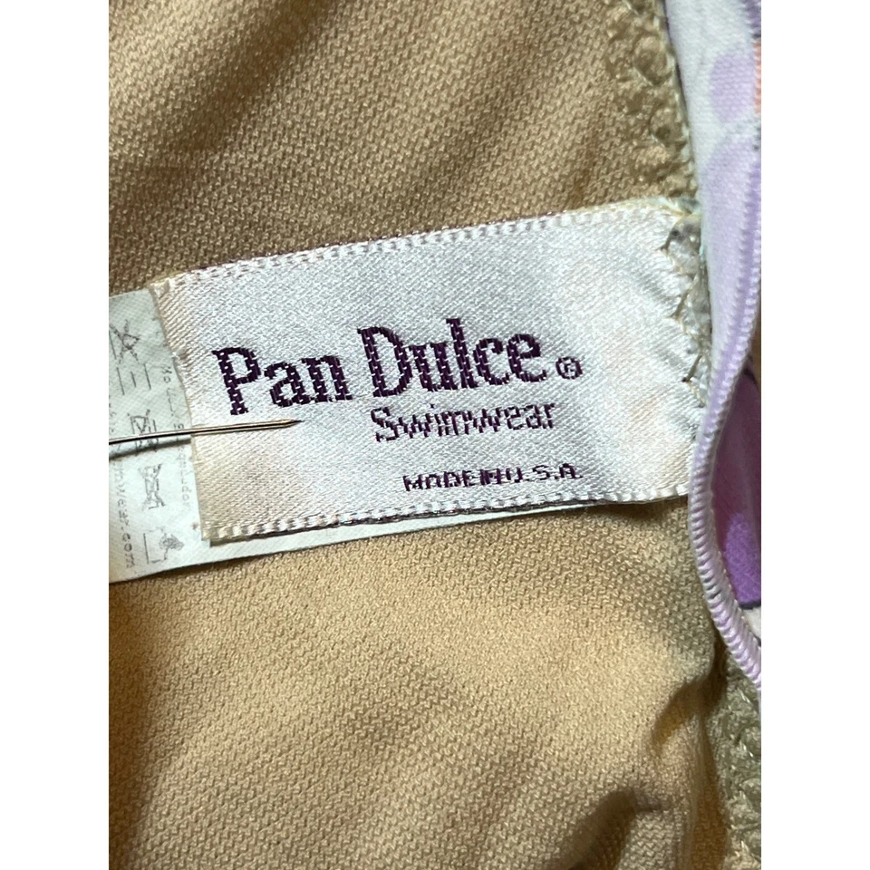 Pan Dulce Swimwear C Cup Halter Top Bikini Colorful Floral Smiley Face Pattern - Image 3 of 4