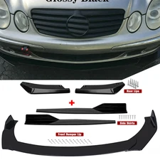 For Mercedes-Benz Front Bumper Lip Chin Spoiler Body Kit Splitter Side Skirt