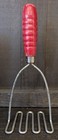 Vintage Red Handled Potato Masher-1940's — photo 2