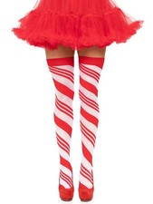 CANDY CANE STRIPED THIGH HIGH ONE SIZE WHITE RED