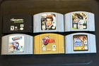 Nintendo 64 Game Lot N64 Gold Zelda, Goldeneye Wrestlemania 2000 Ken Griffey mlb