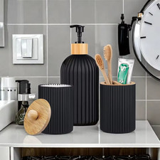 Bathroom Countertop Container Hand Soap Dispenser Toothbrush Holder