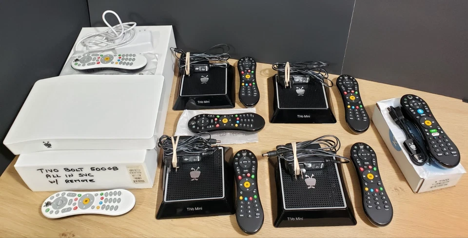 TiVo Bolt 500GB 4 Tuner DVR Lifetime All-In Service + 4 TiVo Mini Home TV Bundle