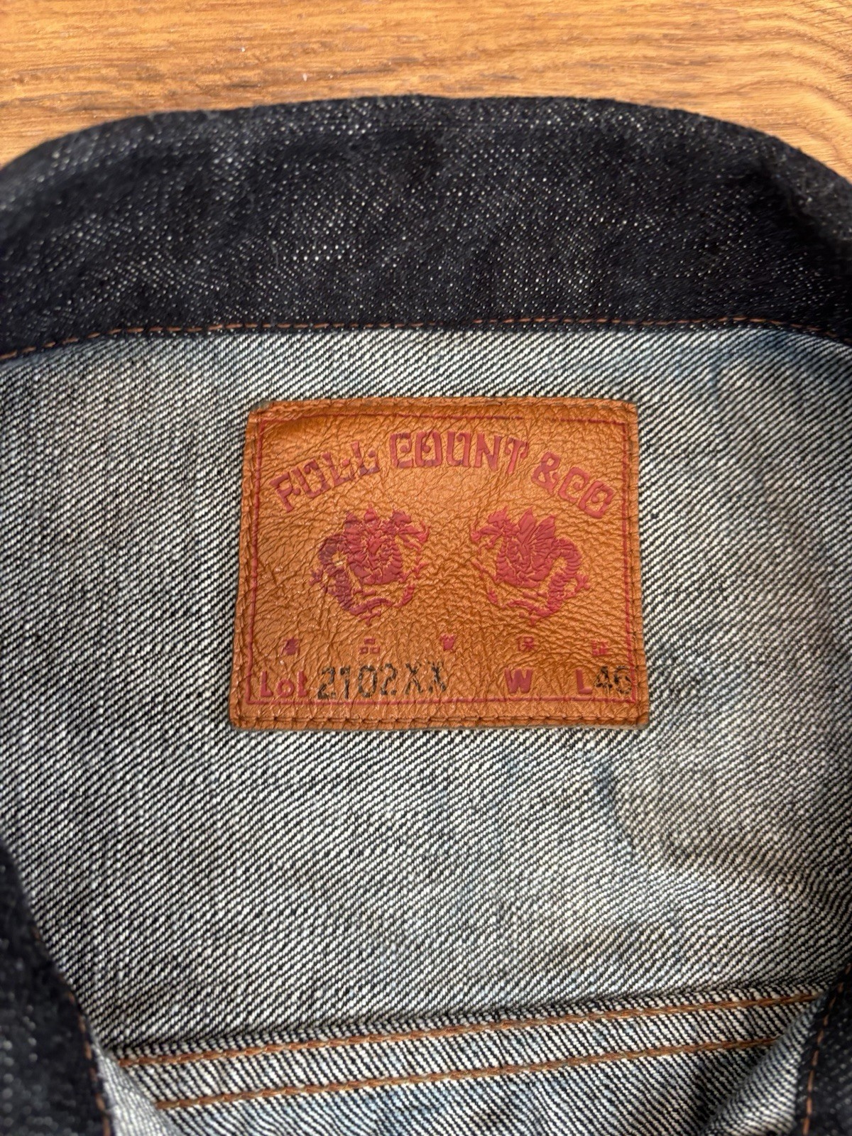 Full Count 2102XXW Type II Denim Jacket 15.5oz Japanese Selvedge Indigo Size 46 - second product detail image