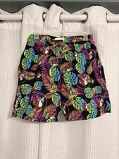 Buc-ees Mens Swim Trunks Medium Beaver Tropical Print Shorts