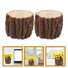  2 Pcs Bac Jardiniere Pot À Fleurs En Écorce Jardinières De D'écorce Bois