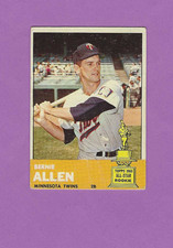 1963 Topps Twins Second Baseman Bernie Allen #427 All Star Rookie Card. rookie card picture