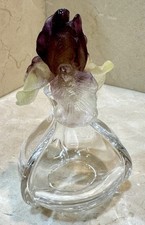 Daum Pate De Verre Iris Perfume Bottle Beautiful Purple Green Made In France
