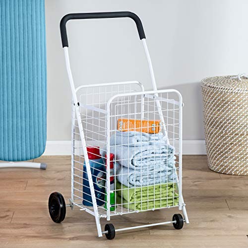 HONEY-CAN-DO WHITE FOUR WHEEL UTILITY CART, 36.875X21.25X16.75 CRT-01513 - WHITE