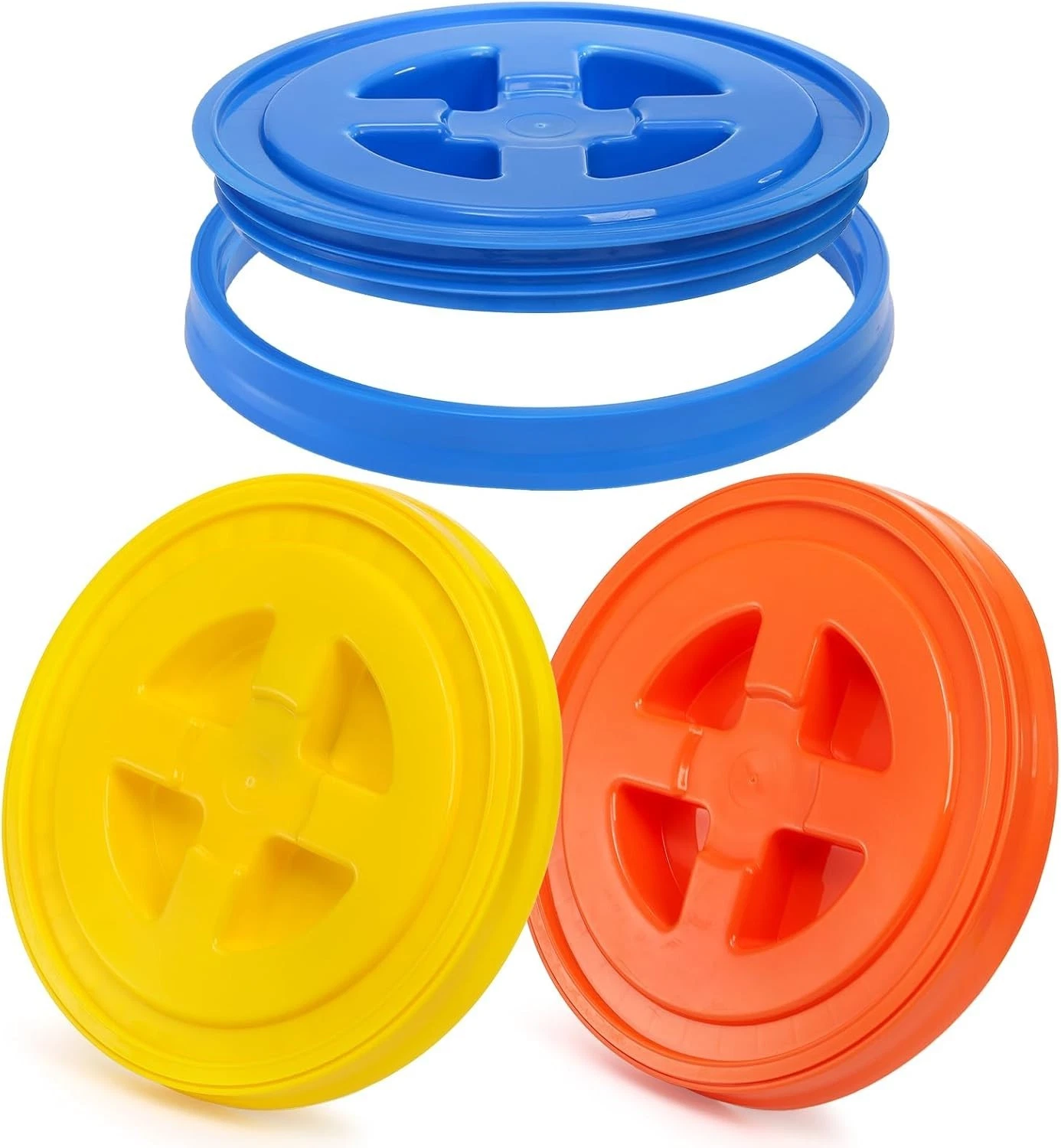 3 Pieces 5 Gallon Bucket Lids 12 Inch Plastic Screw Top Seal Lids Leak-proof