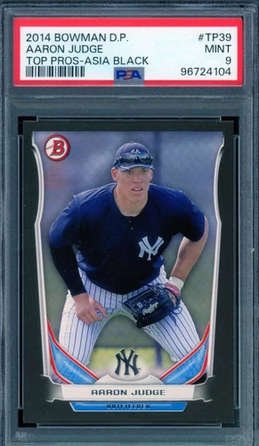 Aaron Judge Rookie Card 2014 Bowman DP Top Prospects Asia Black #TP39 PSA 9