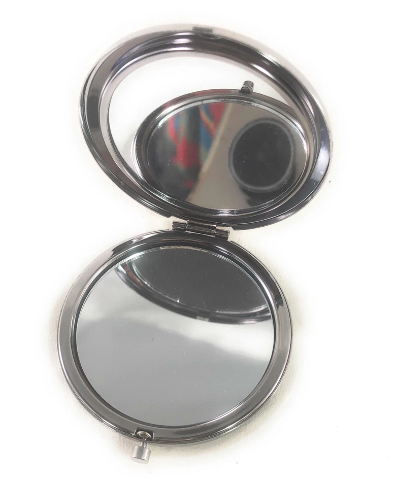 Curacao Pocket Handbag Double Sided Mirror Chrome Blue Image - Image 2 of 3