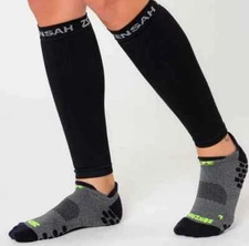Zensah Unisex Black Compression Sleeves One Pair Size XS/S L96810