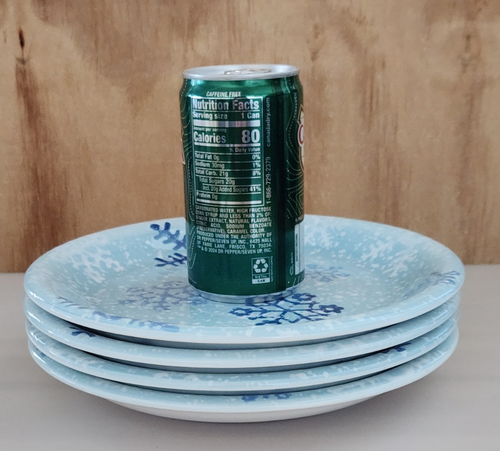 Set of 4 Target 2003 Blue Snowflake Winter Earthenware Salad Plates by Home - Picture 10 of 16
