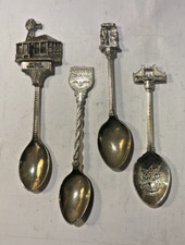 4 UNUSUAL COLLECTIBLE ARCHITECTURAL SOUVENIR TEA SPOONS (77A)