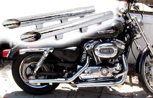 Marmitta Terminali Scarico Dragpipe Harley Davidson Sportster XL 883 1200 Cromo - Foto 1 di 5
