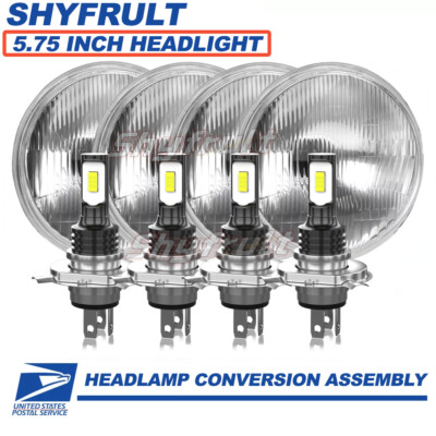 Black 4pcs 5.75'' 5-3/4 Inch LED Headlight for Cadillac Eldorado 1958-1974 Calais