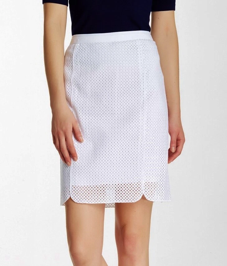 White eyelet 2025 pencil skirt