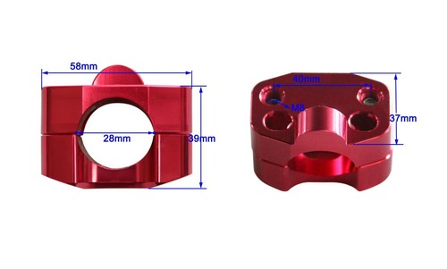 HandleBar Fat Bar Mount Clamps Risers Adaptor 7/8" to 1"-1/8" Dirt Pit Bike ATV - Picture 4 of 31