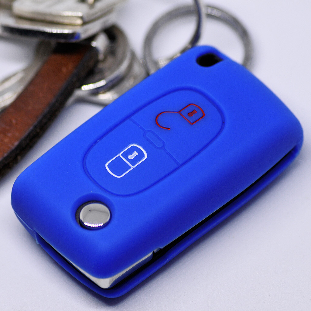 Auto Schlüssel Hülle BLAU Für CITROEN Berlingo II C2 C3 II C4 C8 C