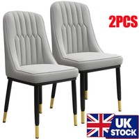 Dining Chairs Set of 2 Grey Upholstered High Back Kitchen chair Dining Chairs UK