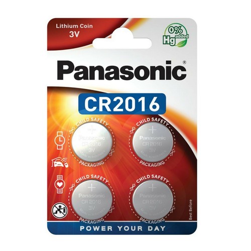 4 x Panasonic CR2016 Lithium Coin Cell 3V Battery Car Key Fobs Remote