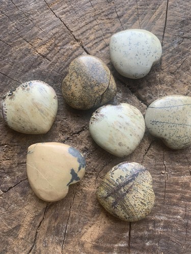 Picture Jasper SEMI-PRECIOUS STONE 30MM HEART- 7 Pieces - Picture 4 of 7
