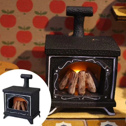 1:12 Scale Dolls House Miniature Fireplace LED Light Living Room Accessories - Picture 6 of 6