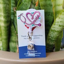 Stethoscope Nurse Badge Reel Holder/ ID / Clip