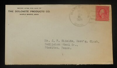 1927 POSTAL HISTORY RARE POSTMARK The Dolomite Products Co Maple Grove OH Seneca