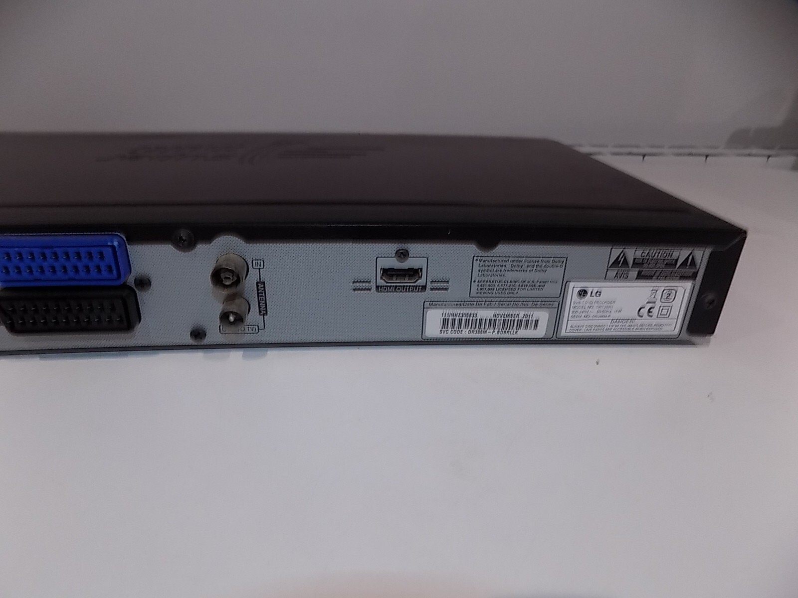 LG DRT389H DVBT DVD Recorder Super Multi Freeview Black Genuine Tested