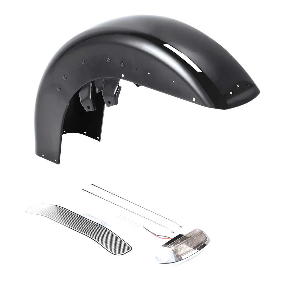 Conjunto de para-lama dianteiro preto vívido adequado para Harley Touring Electra Glide 1989-13 - Imagem 2 de 4