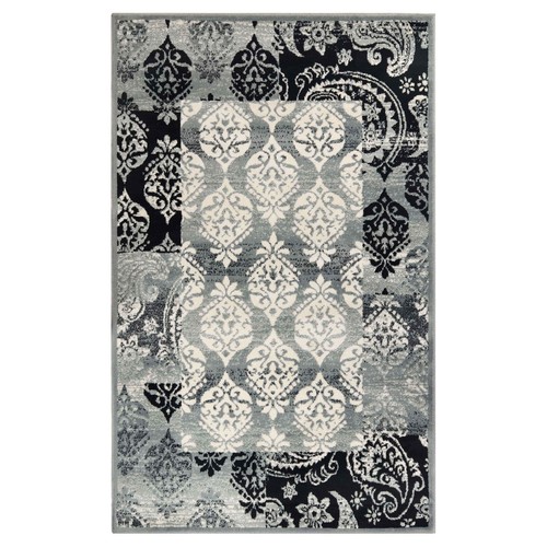 Mystique Modern Geometric Damask Ornamental Stain Resistant Area Rug or Runner - Picture 12 of 28